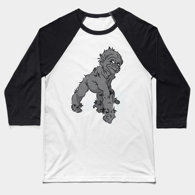 Gorilla Baseball T-Shirt by AmazingArtMandi